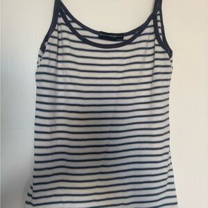 Brandy Melville Black and White Striped Tank Top